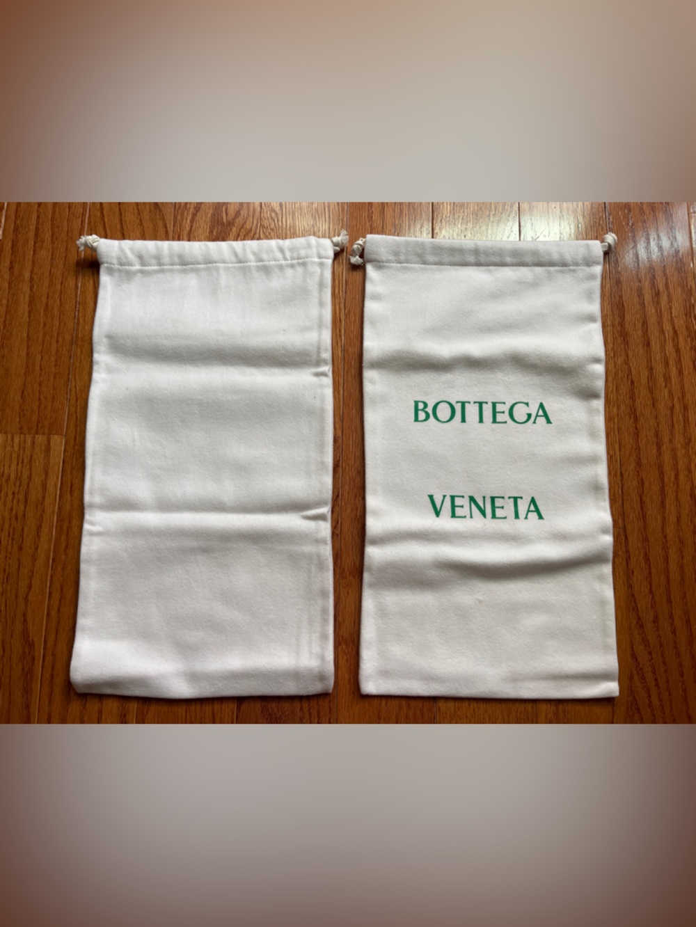 Bottega Veneta White Dust Bag with Green Logo - Picture 3 of 4